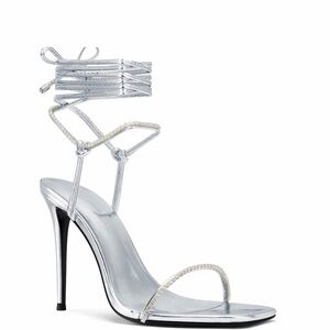 Flor de María LAUREN Silver Strappy Women's Heels